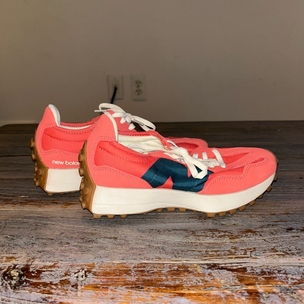 New Balance Women's Coral and Navy Sneakers